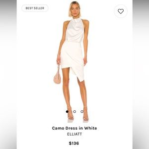 Elliatt Camo Asymmetric Satin Cocktail Dress